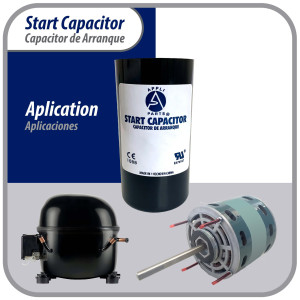Appli Parts CON-378-110 Capacitor de Arranque 378-450 MFD (microfaradios) uF, 110-125 VAC. Universal para Motores Electricos, condensador de arranque de 3.7 cm de Diametro, 8.6 cm de Alto