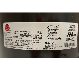 US Motors Mojave 3/4 hp 1075 rpm, 6 polos, 1 eje, TEAO Cerramiento, 1 velocidad 5.6 diametro, CCW, Lead End, Reversible, 208-230 V, 60 hz, 1 ph, 10 mfd/370 VAC Capacitor 1868H K055WEK0627012B
Sirve 3731 3735 US Motors Mojave 3/4 hp 1075 rpm, 6 polos, 1 eje, TEAO Cerramiento, 1 velocidad 5.6 diametro, CCW, Lead End, Reversible, 208-230 V, 60 hz, 1 ph, 10 mfd/370 VAC Capacitor 1868H K055WEK0627012B
Sirve 3731 3735