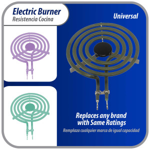 MP15YA Appli Parts Resistencia Cocina Estufa 4 Vueltas, 6 pulg, 1500 W, 240 V Compatible con General Electric Whirlpool 660532, WP660532, WB30T10073, SU205, 660532, TS4W6215, 404080, 5303310283