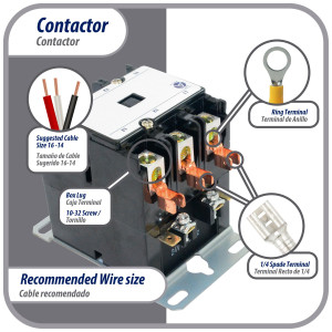 Appli Parts APAC-33024 Contactor 3 Polos 30A 24V Bobina Repuesto para Compresores de CA y Aplicaciones Electricas Certificacion UL E476929 de Trabajo Pesado