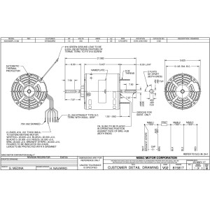 US Motors 1/2 hp 1075 rpm, 6 polos, 2 eje, ODP Cerramiento, 3 velocidades, 5.6 diametro, CCW, Lead End 230v, 60 hz, 1 ph, 5 mfd/370 VAC Capacitor No incluido , 3136 K055SPL3136801B