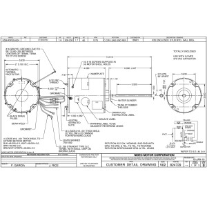 US Motors Mojave 1/4 hp 1075 rpm, 6 polos, 1 eje, TEAO Cerramiento, 1 velocidad, 5.6 diametro, CCW, Lead End, Reversible, 208-230 V, 60 hz, 1 ph, 5 mfd/370 VAC Capacitor 1860H K055WEG0624012B S81-128
