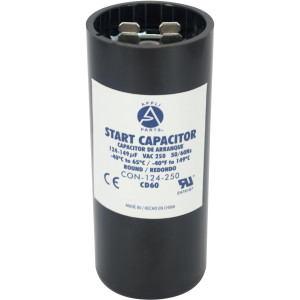 Appli Parts CON-124-250 Capacitor de Arranque 124-149 MFD (microfaradios) uF, 250 VAC. Universal para Motores Electricos, condensador de arranque de 3.7 cm de Diametro, 8.6 cm de Alto