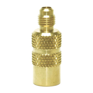 Adaptador Uniweld 5/16 pulg Hembra X 1/4 pulg Macho Compatible con R410A