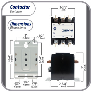 Appli Parts APAC-340240 Contactor 3 Polos 40A 240V Bobina Repuesto para Compresores de CA y Aplicaciones Electricas Certificacion UL E476929 de Trabajo Pesado