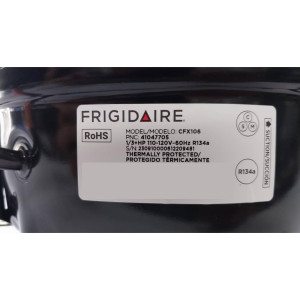 Compresor Frigidaire 1/3HP CFX106 R134A 110V/1PH/60HZ Compresor Frigidaire 1/3HP CFX106 R134A 110V/1PH/60HZ