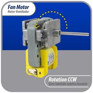 Appli Parts APFM-01W 8 W Motor Ventilador, 115 V, 50/60 Hz, 015 A, 3000 rpm, rotacion CCW, para Evporadores de Refrigeradoras Remplaza tipo Samsung, 01W, NUV-01W, RE-01WQSZE y otros