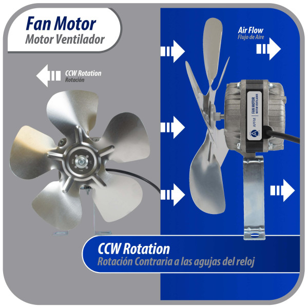 Appli Parts APFM-101E Motor Ventilador Condensador y Evaporador 10W 115V 60Hz 0.65A, Incluye Aspa de Aluminio de 9in y Base de Montaje, Repuesto Universal para Equipos de Refrigeracion Comercial Appli Parts APFM-101E Motor Ventilador Condensador y Evaporador 10W 115V 60Hz 0.65A, Incluye Aspa de Aluminio de 9in y Base de Montaje, Repuesto Universal para Equipos de Refrigeracion Comercial