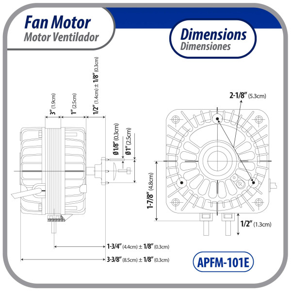 Appli Parts APFM-101E Motor Ventilador Condensador y Evaporador 10W 115V 60Hz 0.65A, Incluye Aspa de Aluminio de 9in y Base de Montaje, Repuesto Universal para Equipos de Refrigeracion Comercial Appli Parts APFM-101E Motor Ventilador Condensador y Evaporador 10W 115V 60Hz 0.65A, Incluye Aspa de Aluminio de 9in y Base de Montaje, Repuesto Universal para Equipos de Refrigeracion Comercial