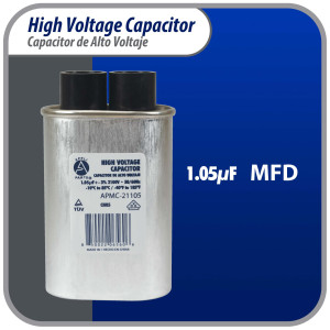 Appli Parts APMC-21105 Condensador Capacitor para microondas 1.05 Mfd uF (microfaradios) Alto Voltaje 2100V tipo CH85 21105 Remplazo universal para multiples marcas Appli Parts APMC-21105 Condensador Capacitor para microondas 1.05 Mfd uF (microfaradios) Alto Voltaje 2100V tipo CH85 21105 Remplazo universal para multiples marcas