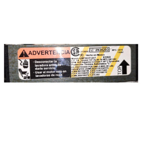 Whirlpool 3934203 Motor para Lavadora Acros 120 V, 60 Hz, 1625 rpm, 3.3 A, 50 mfd, K48PXECP-3317 Whirlpool 3934203 Motor para Lavadora Acros 120 V, 60 Hz, 1625 rpm, 3.3 A, 50 mfd, K48PXECP-3317