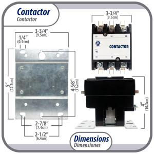 Appli Parts APAC-375120 Contactor 3 Polos 75A 120V Bobina Repuesto para Compresores de CA y Aplicaciones Electricas Certificacion UL E476929 de Trabajo Pesado