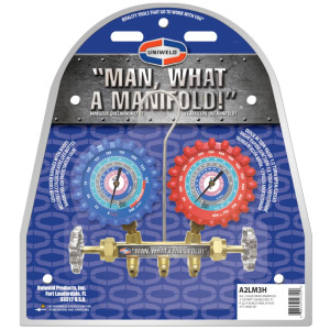 Uniweld A2LM3H Juego Manometro Compatible con R32, R454B, R448A, R410A, Fahrenheit psi, Mangueras de 3 pies 

