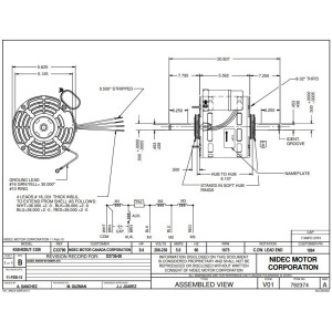 US Motors 3/4 hp 1075 rpm, 6 polos, 2 ejes, OAO 3 velocidades, 5.6 diametro, CCW, 208-230 V, 60 hz, 1 ph, 7.5 mfd/370 VAC Capacitor 1894 / K055DUT1259011B US Motors 3/4 hp 1075 rpm, 6 polos, 2 ejes, OAO 3 velocidades, 5.6 diametro, CCW, 208-230 V, 60 hz, 1 ph, 7.5 mfd/370 VAC Capacitor 1894 / K055DUT1259011B