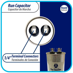 Appli Parts Condensador Capacitor de Marcha 55 Mfd uF (microfaradios) 370VAC CBB65 Universal Aire acondicionado y otras aplicaciones Redondo UL E476928 12cm Alto 5.1cm Ancho CON-55-370-R