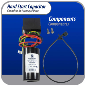 Appli Parts APHS-1 Start kit para aire acondicionado incluye Capacitor de arranque 88-108mfd 330V y relay potencial para equipos 1-3 T compresores scroll y reciprocantes 208-244V, 1Ph