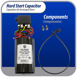Appli Parts Start kit para aire acondicionado incluye Capacitor de arranque 270-327mfd 330V y relay potencial para equipos 4-5 Ton, compresores scroll y reciprocantes 208-265 Volts 1 Ph APHS-3